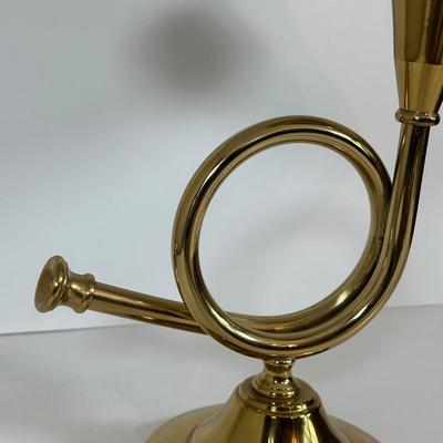 LOT 22D: Vintage Brass French Horn Table Lamp