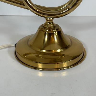 LOT 22D: Vintage Brass French Horn Table Lamp