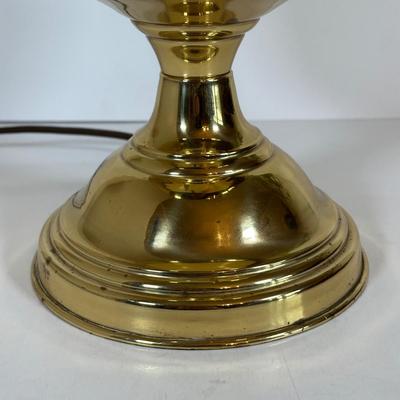 LOT 23D: Vintage Brass & Glass American Federal Eagle Table Lamp