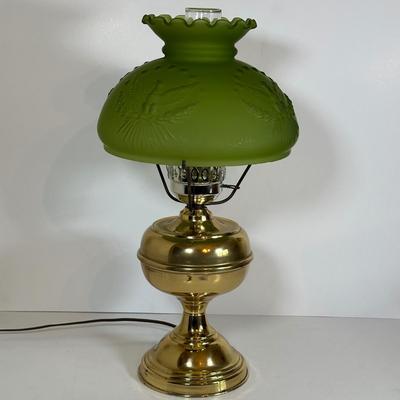 LOT 23D: Vintage Brass & Glass American Federal Eagle Table Lamp
