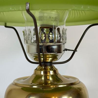 LOT 23D: Vintage Brass & Glass American Federal Eagle Table Lamp