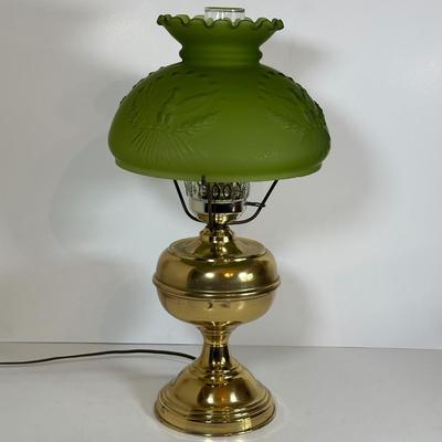 LOT 23D: Vintage Brass & Glass American Federal Eagle Table Lamp