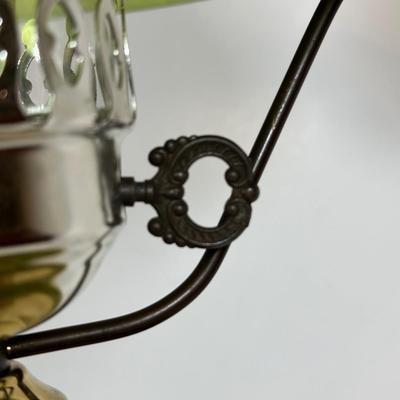 LOT 23D: Vintage Brass & Glass American Federal Eagle Table Lamp