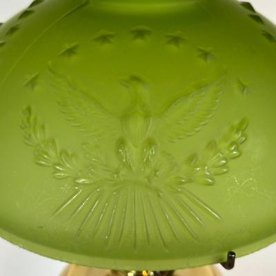 LOT 23D: Vintage Brass & Glass American Federal Eagle Table Lamp