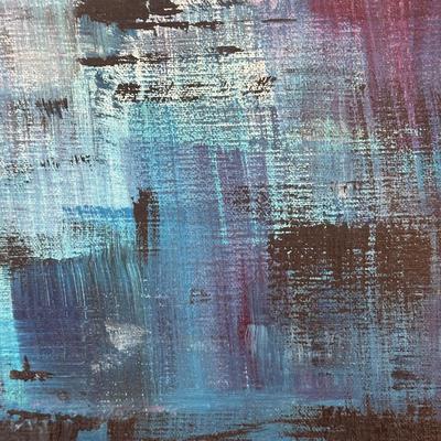 LOT 30L: Framed Abstract Cityscape Oil Painting Signed by Artist