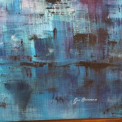 LOT 30L: Framed Abstract Cityscape Oil Painting Signed by Artist