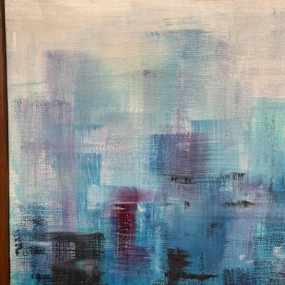 LOT 30L: Framed Abstract Cityscape Oil Painting Signed by Artist