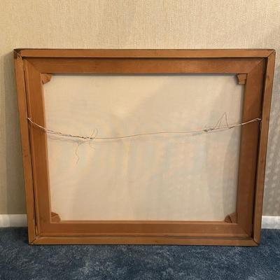 LOT 30L: Framed Abstract Cityscape Oil Painting Signed by Artist