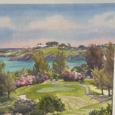 LOT 32L: Diana Amos Bermuda Castle Harbour Signed Print