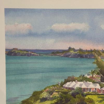 LOT 32L: Diana Amos Bermuda Castle Harbour Signed Print
