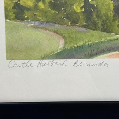 LOT 32L: Diana Amos Bermuda Castle Harbour Signed Print