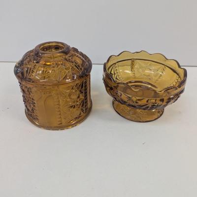 Fairy Light Indiana Amber Glass Stars & Bar Pattern