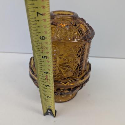 Fairy Light Indiana Amber Glass Stars & Bar Pattern