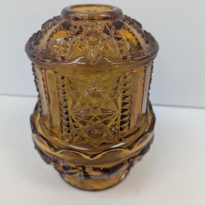 Fairy Light Indiana Amber Glass Stars & Bar Pattern