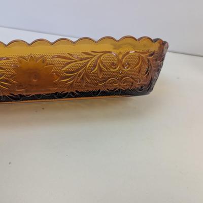 10 Pieces Of Indian Glass Tiara Sandwich Dish Celery Oval Serving Bowl #30