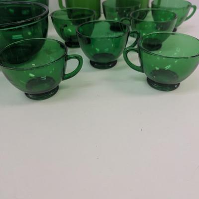 Forest Green Bowls Cups & Creamers #32