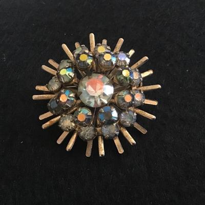 Vintage Aurora Borealis Star burst Brooch Vintage