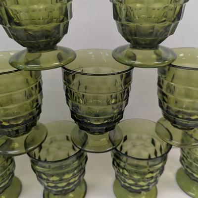 14 - Whitehall Colony Avocado Cubist Juice Glasses #35