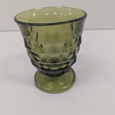 14 - Whitehall Colony Avocado Cubist Juice Glasses #35