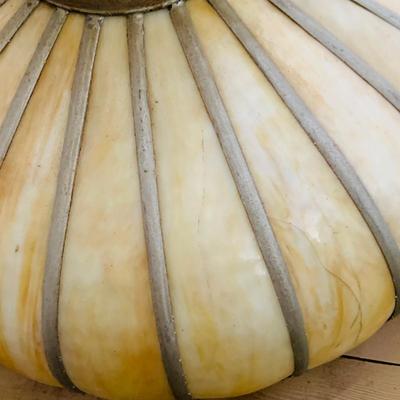 LOT 529: Vintage Slage Glass Hanging Lamp