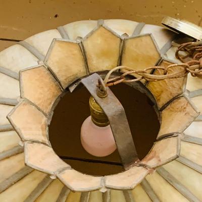 LOT 529: Vintage Slage Glass Hanging Lamp