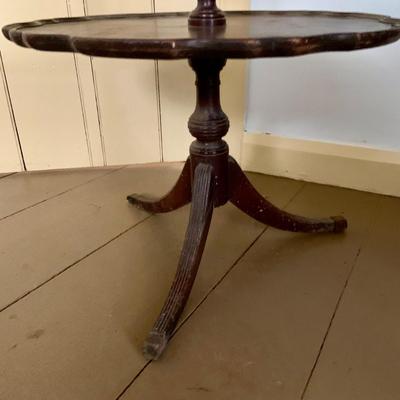LOT 530: Vintage/Antique Two Tiered Pie Crust Wood Table