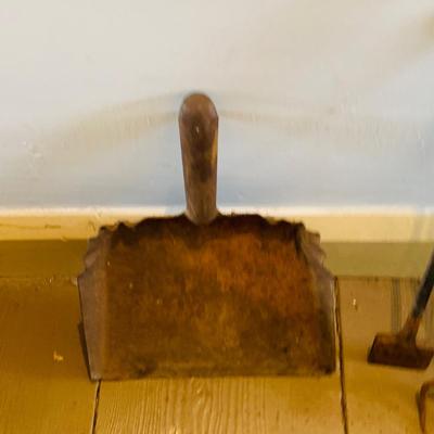 LOT 532: Assortment of Primitive Metal Tools Including Spikes, Dust Pan, Sconce and More