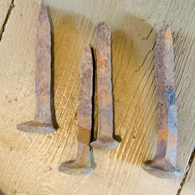 LOT 532: Assortment of Primitive Metal Tools Including Spikes, Dust Pan, Sconce and More