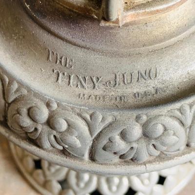 LOT 536: Antique "The Tiny Juno" Oil Lamp, Two (2) Vintage DHR Brass Oil Wall Lamps Made in Holland, and Two (2) Antique Candle...