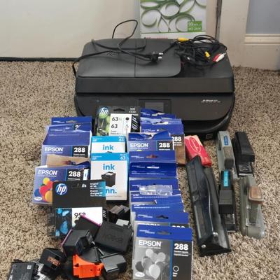 LOT 539: Printer, Ink Cartridges, Paper, Staplers, & Paper Cutter