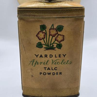 LOT 542: Antique Perfume Bottles, Talc Bottles, Ladies Handkerchiefs, Makeup , Greeting Cards, Face Cream, Face Fan, & Small Bud Vase