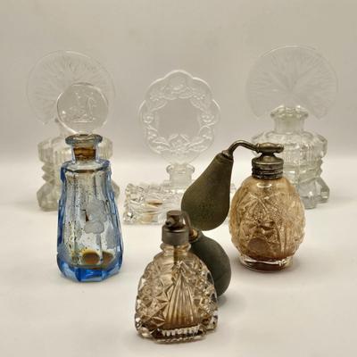 LOT 543: Antique Crystal Perfume Bottles