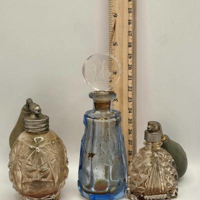 LOT 543: Antique Crystal Perfume Bottles