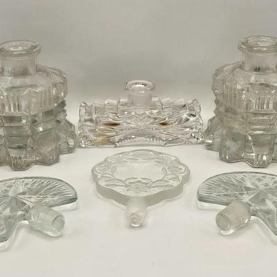LOT 543: Antique Crystal Perfume Bottles