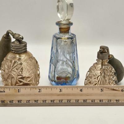 LOT 543: Antique Crystal Perfume Bottles