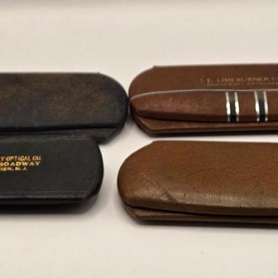 LOT 545: Antique Rimless Eyeglasses, Pince-Nez, & Cases