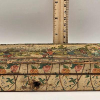 LOT 551: United Lead Co. Wooden Box, Small Train Case, Glass Jar, Victorian Pencil Box, Beaded American Indian Band, With Box of Extra...