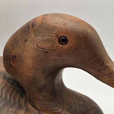 LOT 552: Carved Wooden Duck, Duck Planter, & Upland Game Restoration Book