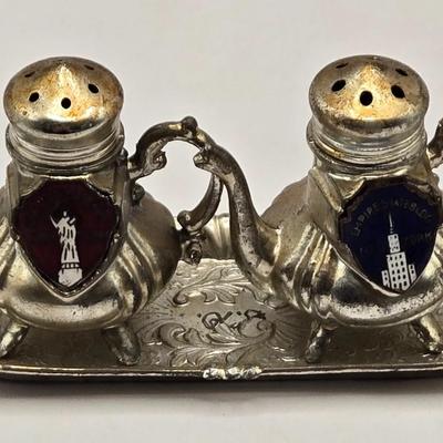 LOT 553: Miniatures of All Sorts, Including Musical Instrument Playing Monkeys, Salt & Pepper Shakers, Vase, Pitcher, & Kodak...