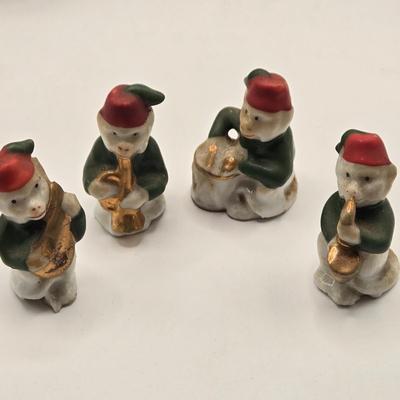 LOT 553: Miniatures of All Sorts, Including Musical Instrument Playing Monkeys, Salt & Pepper Shakers, Vase, Pitcher, & Kodak...