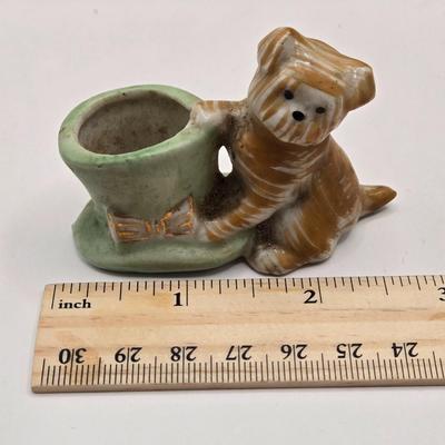 LOT 553: Miniatures of All Sorts, Including Musical Instrument Playing Monkeys, Salt & Pepper Shakers, Vase, Pitcher, & Kodak...