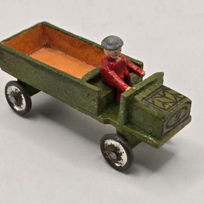 LOT 554: Miniature Wooden Train, Trucks, & Wooden Stamper Set