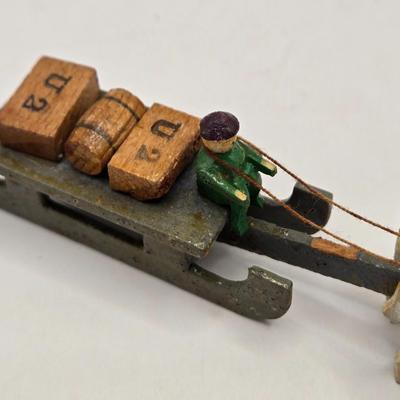 LOT 554: Miniature Wooden Train, Trucks, & Wooden Stamper Set