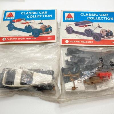 LOT 557: Coastal Ertl Die Cast Coin Bank, Citgo Patches and Vintage Classic Car Collection Models