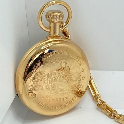 LOT 564: Vintage Great American Railroads Collector's Pocket Watch Set (Chessie System )in Original Display Box