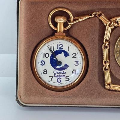 LOT 564: Vintage Great American Railroads Collector's Pocket Watch Set (Chessie System )in Original Display Box