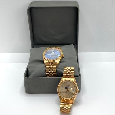 LOT 565: Pair of Vintage Conrail Calendar Watches - Helbros and More