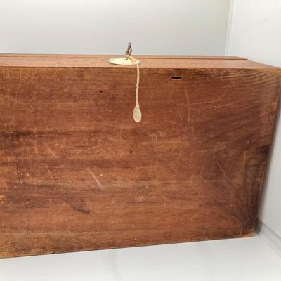LOT 574: Vintage Wooden Jewelry Box with Collection of Cuff Links and Tie Tacs