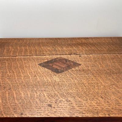 LOT 574: Vintage Wooden Jewelry Box with Collection of Cuff Links and Tie Tacs