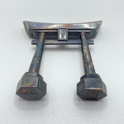 LOT 576: Vintage 970 Silver Japanese Torii Gates Salt and Pepper Shakers